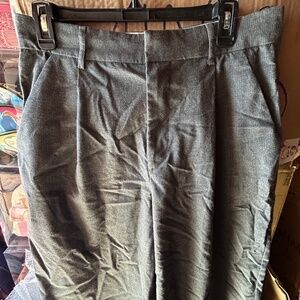 Zara Bermuda Pleated Shorts Gray Stripped Women Large